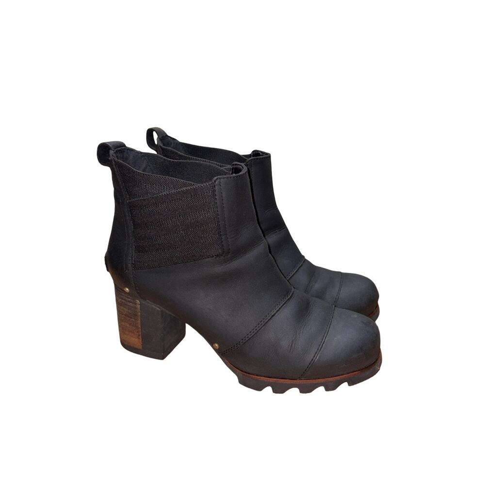 SOREL Addington Black Nubuck Leather Chelsea Ankle Boots Size: US 8